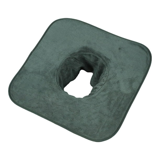 Toalla para camillas de masaje, toalla de almohada facial con agujero, toalla lavable y reclinable verde