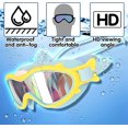 thumbnail image 2 of ZHAOCHENG Gafas de natación amarillas y azules para niños (4-12 años), gafas de natación impermeables y anti-UV para niños y niñas, máscara de natación para niños, incluidos tapones para los oídos., 2 of 5
