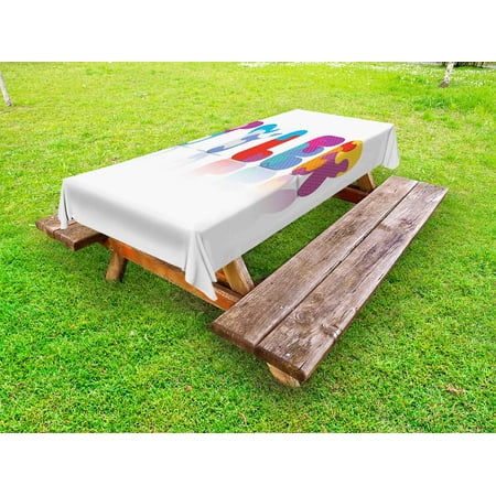 

Tyler Outdoor Tablecloth Composition of Kindergarten Themed Colorful Letter Arrangement Newborn Children Name Decorative Washable Fabric Picnic Tablecloth 58 X 104 Inches Multicolor by Ambesonne