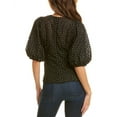 thumbnail image 2 of Gracia womens  Flower Embroidered Top, s, Black, 2 of 3