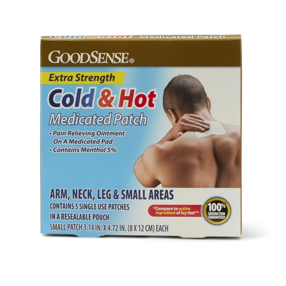 GoodSense Cold and Hot Medicated Patch Size Small, 5/Box Pack of 4