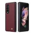 thumbnail image 6 of Elehold PU Leather Case for Samsung Galaxy Z Fold 3 7.6 inch Ultra Slim Luxury Leather and Soft TPU with Shockproof Lens Screen Protection Support Wireless Charging Phone Cover Folding Case,Winered, 6 of 8