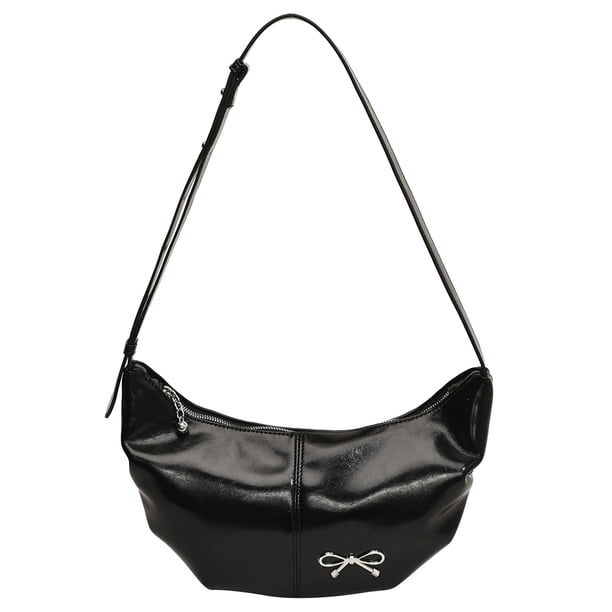 Bolso Dumpling Crescent Bag Mujer Lazo Metal Cuero PU Correa Ajustable Hobo