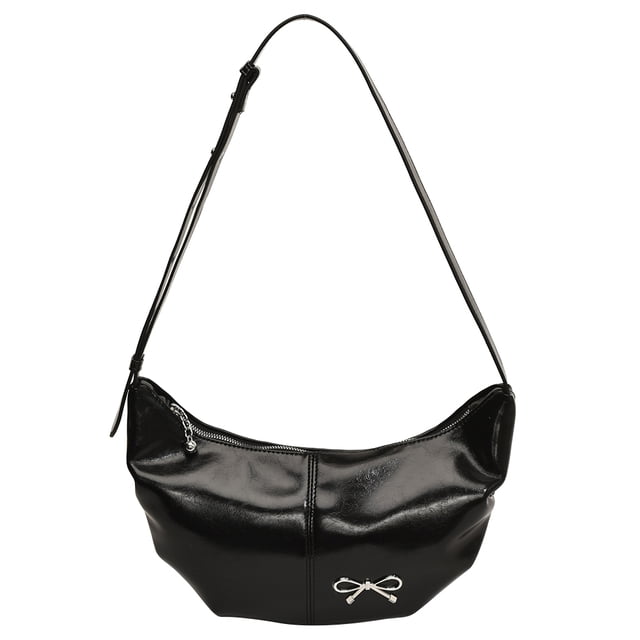 Bolso Dumpling Crescent Bag Mujer Lazo Metal Cuero PU Correa Ajustable Hobo