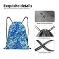 thumbnail image 4 of Wukai Vibrant Blue Floral Drawstring Backpack Bag Sport Gym Sackpack Large Size String Backpack Cinch for Women Men-Small, 4 of 6