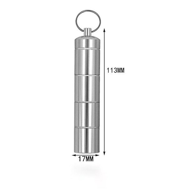 Pastillero de aluminio con forma de cápsula, caja organizadora de medicamentos con sello delicado, llavero, pastillero de bolsillo para exteriores, soporte impermeable