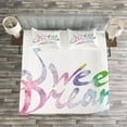 thumbnail image 3 of Ambesonne Saying Quilted Bedspread Set 3 Pcs, Happiness Youth Themes, Queen Size, Multicolor, 3 of 3