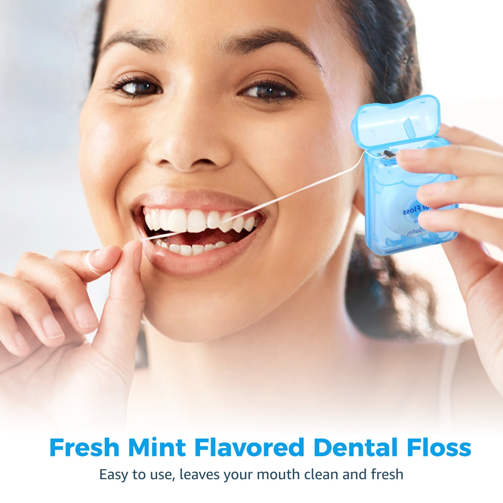 100 Pack Mint Flavored Dental Floss with Portable Case & Metal Cutter - 55 Yard Bulk Oral Care Dental Floss for Home & Travel, 5 Colors