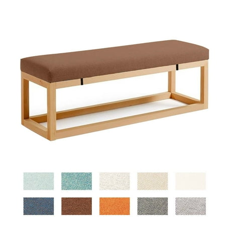 

Long Chair Seat Pad 8CM Thick Bench Cushions With Buckles And Zipper For Sofa Swing Patio-190x40x8cm(75x16x3in)-brown 3