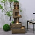 thumbnail image 4 of Garden Springs Zen Zone 47.44“ Polyresin Water Fountain with LED Lights & Pump, 4 of 7