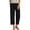 Black, variant on Qiopertar Linen Wide Leg Pants for Women Elastic Waist Straight Leg Casual Pants Spring Summer Ankle-Length Solid Color with Pockets, Black XXL