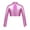 Pink, variant on iiniim Kids Girls Long Sleeve Turtleneck Glossy Metallic Sports Dance Crop Tops Tight Shirt Dancewear