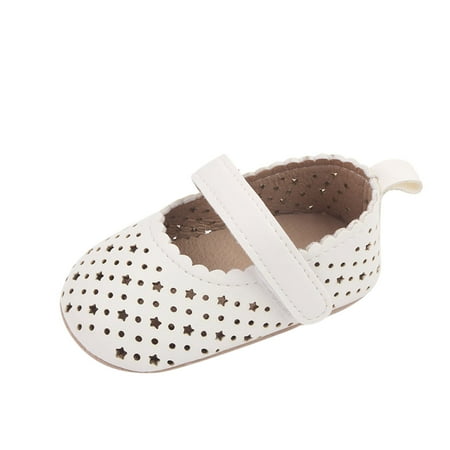 

Rovga Toddler Shoes For Kids Spring And Summer Children Baby For Girls Flat Sole Light Hollow Breathable Comfortable Hook Loop Solid Casual Style
