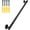 Black, variant on Black Metal Grab Bars - 35 Inch Wall Mounted Safety Staircase Handrail - Indoor/Outdoor Stair Railing - Iron, Powder Coated, Black