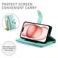 thumbnail image 2 of Allytechgroup Wallet Case for Apple iPhone 16 Plus, 9 Cards Holder + Zipper Pocket + Hand Wrist Shockproof Stand Flip Cover RFID Blocking Phone Case for Women Men, Mint, 2 of 7