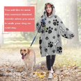 thumbnail image 4 of Paw Prints and Bones Wearable Oversized Blanket,Wearable Blanket Hoodie for Adults,Cozy Hooded Blankets with Super Pockets,Super Warm Fuzzy Pullover for Women & Men, 4 of 6