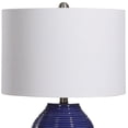 thumbnail image 2 of Benjara Ceramic Jar Shape Table Lamp with Ribbed Texture, Blue, 2 of 5