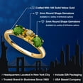 thumbnail image 2 of Gem Stone King 10K Yellow Gold Yellow Citrine and Green Chrome Diopside Engagement Ring for Women | 1.45 Cttw | Round 5MM | Gemstone November Birthstone | Size 7, 2 of 6