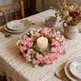 thumbnail image 5 of Wildflower Candle Ring Wreath 8 Inch, Artificial Floral Candle Holder with Mixed Blooms, Centerpiece Decor for Wedding Home Living Room, Photography Prop, 5 of 6