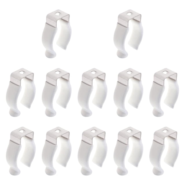 Soporte de Clips T8 Yuyangstore 12 Piezas Abrazaderas de Tubo para Luz LED Acero y PVC