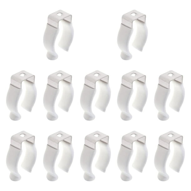 12 soportes de clip T8 para evitar que la lámpara se hunda. Soporte para tubo de luz LED. acero y PVC