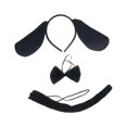 thumbnail image 2 of Diadema para perro jinwen 3 piezas pajarita cola suministros de decoración para fiestas kit de disfraces elegantes Negro, 2 of 8