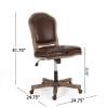 thumbnail image 5 of Oakes French Country Upholstered Swivel Office Chair, Dark Brown and Natural, 5 of 9