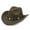 Brown, variant on Walbest Unisex Fashion Rivet Roll Up Wide Brim Felt Western Cowboy Cowgirl Hat Sombrero Jazz Cap