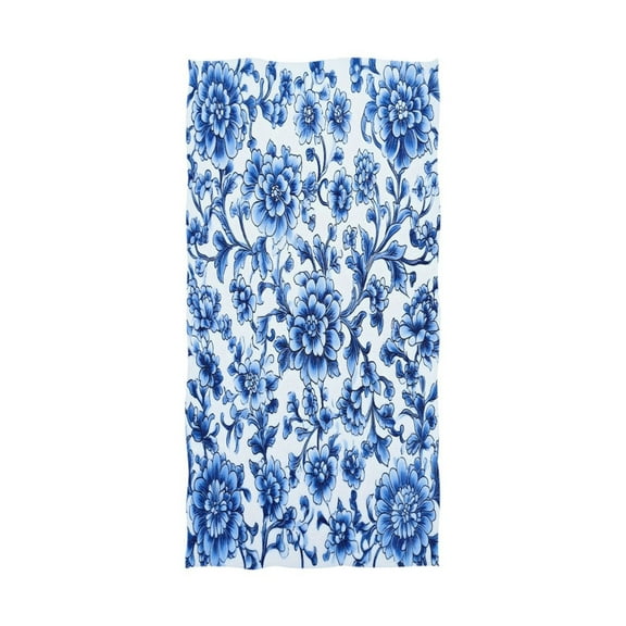 Blue and White Porcelain 64''x32'' Bath Towels Lightweight Quick-Dry Breathable Soft for Gym Travel Swim