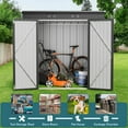 thumbnail image 2 of 6 x 4 FT Metal Storage Shed Clearance, Galvanized Steel Garden Tool Shed with Lockable Doors for Backyard, Patio, Lawn, 2 of 10