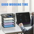 thumbnail image 3 of INTIGE 5 Trays Paper Organizer with Handle - Mesh Desk File/Letter Organizer,Black Paper Sorter for Office, Home, 3 of 7