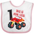 thumbnail image 3 of Inktastic Monster Truck How I Roll 1st Birthday Boys Baby Bib, 3 of 4