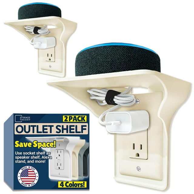 Percha eléctrica BeraTek Industries con estante Outlet Shelf con almacenamiento de cables