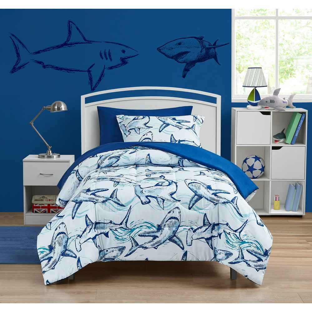 Your Zone Shark Attack BedinaBag Bedding Set, 5Pieces, Twin