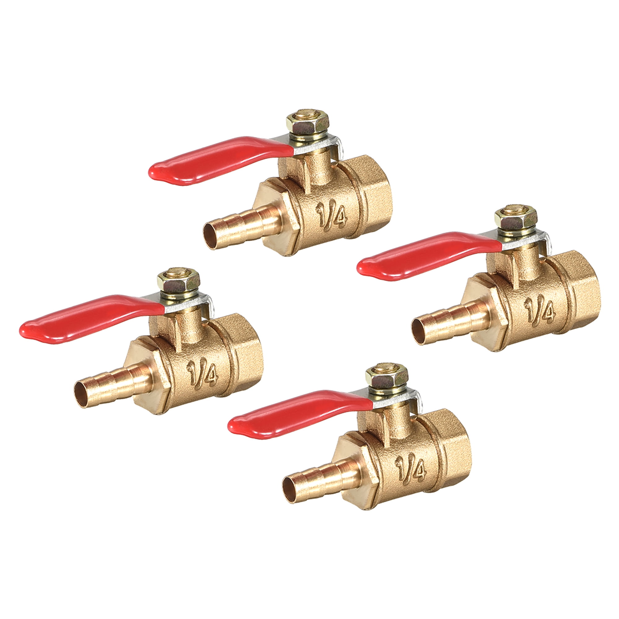 Pack of 2 Tinmovys Brass Ball Valve Shut Off Switch 1/4 Hose Barb to 1/4 Hose Barb Pipe Tubing Fitting Coupler 180 Degree Operation Handle Pack of 2 Tinmovys Brass Ball Valve Shut Off Switch 1/4 Hose Barb to 1/4 Hose Barb Pipe Tubing Fitting Coupler 180 Degree Operation Handle