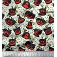 thumbnail image 1 of Soimoi Cotton Voile Fabric Pumpkin,Crossbone & Skull Halloween Print Fabric by The Yard 56 Inch Wide, 1 of 1