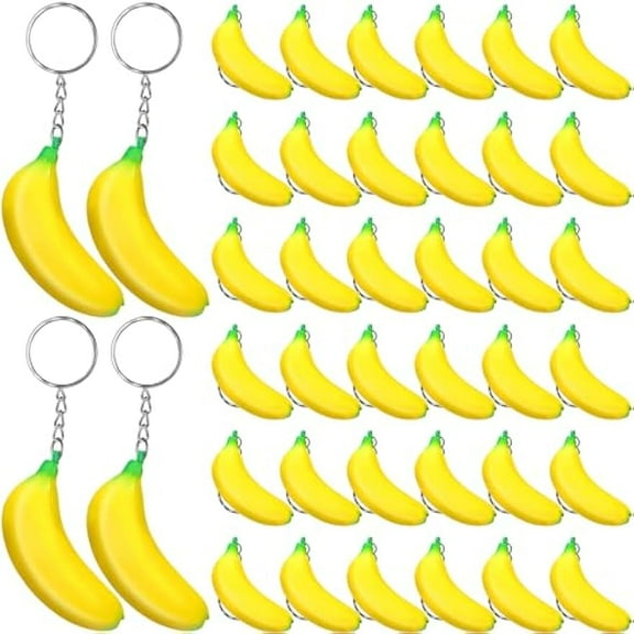 BlinkLLX 20 Pack Banana Keychains Stretchy Toys Banana Fidget Toys Stress Toy for Birthday Party Favors School Supplies