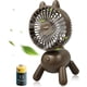 thumbnail image 1 of 8 Inch Portable Rechargeable Mini Desk Fan with Rotating Head 13 Hours Usage,Cute Dog-Shape 3 Speeds Small Desk Fan for Home/Desktop/Office (Brown), 1 of 5