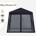 thumbnail image 2 of MASTERCANOPY 11' x 11' Pop Up Slent Leg Canopy with Screen Netting, Black, 2 of 6