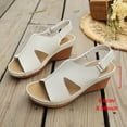 thumbnail image 6 of Womens Orthopedic Wedge Sandals Hollow out Splice Leather Adjustable Slingback Wedges Heels Casual Breathable Open Toe Walking Shoes Beige Size 8.5, 6 of 8