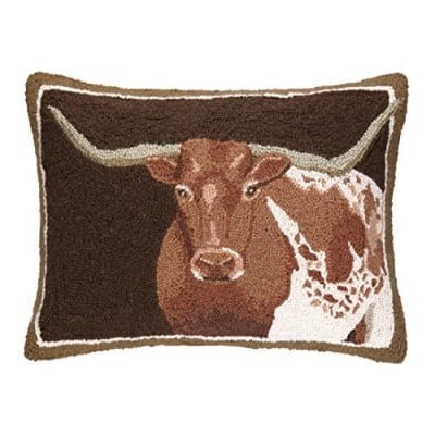 Peking Handicraft Longhorn Hook Pillow, 16 by 22-Inch, Multicolor