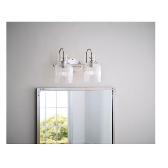 allen   roth Littleton 14.87-Inches 2 -Light Brushed Nickel Traditional Vanity light