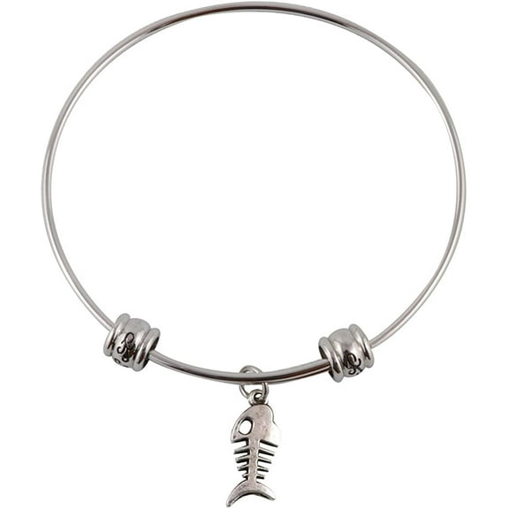 Emerald Park Jewelry Fish Skeleton Bones Fancy Bangle