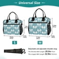 ALAZA Turquoise Bows Print Cooler Lunch Bag Insulated Reusable Lunch ...