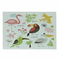thumbnail image 1 of Birds Cutting Board, Tropical Themed Exotic Birds Alluring Keel-Billed Toucan Pinky Flamingo and Pelican, Decorative Tempered Glass Cutting and Serving Board, in 3 Sizes, by Ambesonne, 1 of 2