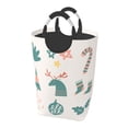 thumbnail image 2 of Waterproof Collapsible Laundry Hamper, Christmas Elements Pattern Aluminum Handle Laundry Bag Storage Basket, 50L, 2 of 6