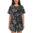 thumbnail image 1 of Fotbe Snake Conjunto de Pijama Estampado para Mujer, 2 Piezas, Ropa de Dormir con Camiseta de Manga Corta y Shorts Suaves-X-Large, 1 of 6