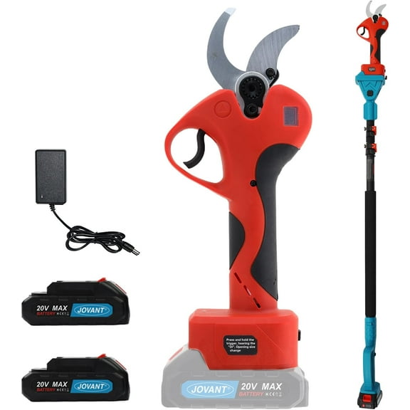 Pole Electric Pruning Shears with Portable Bag. Pole 1.6Inch (4CM) electric Pruner for Tree Trimming pole tree trimmer with 2Pcs 2000mAh Batteries(Jovant)