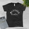 thumbnail image 2 of NanyCrafts' Blessed Teacher Women's V-Neck Shirt, 2 of 2