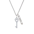 thumbnail image 2 of Delight Jewelry Silvertone Open Paw Key Silvertone Believe Faith Prayer Hope Bar Charm Necklace, 23", 2 of 4